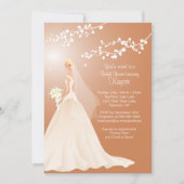 トレンディーブラウンブロンドブライドブライダルシャワー招待状 招待状 (正面)