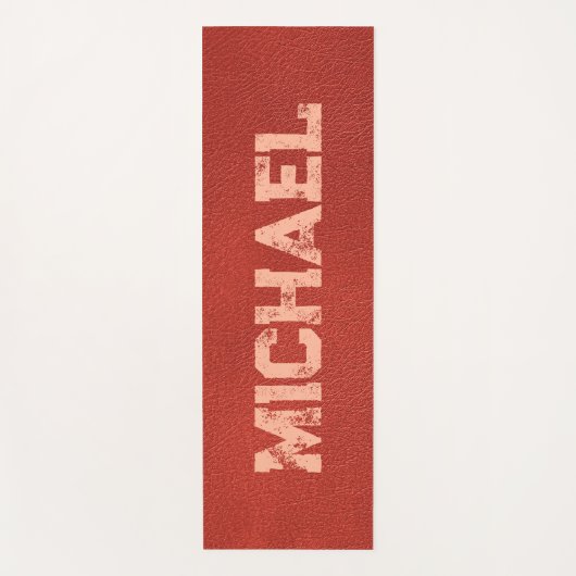 トレンディーブラウンレザールックテンプレート名 ヨガマット (正面)