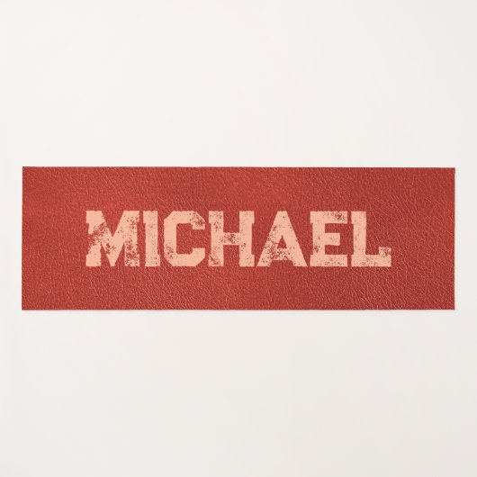 トレンディーブラウンレザールックテンプレート名 ヨガマット (正面(横))