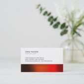 トレンディーブラウンレッドオレンジホワイト名刺 名刺 (スタンド正面)