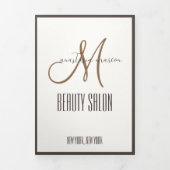 トレンディーブラウン美しいスパサロンフォトモノグラム 三つ折りカード (カバー)