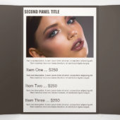 トレンディーブラウン美しいスパサロンフォトモノグラム 三つ折りカード (内部中)