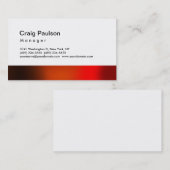 トレンディーブラウン赤オレンジのマネージャの名刺 名刺 (正面/裏面)