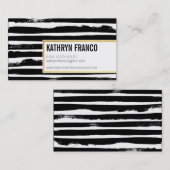 トレンディーブラシはっきりしたストローク色彩の鮮やかキュイブラック金ゴールド 名刺 (正面/裏面)