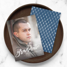 トレンディーブラシスクリプト写真の卒業発表