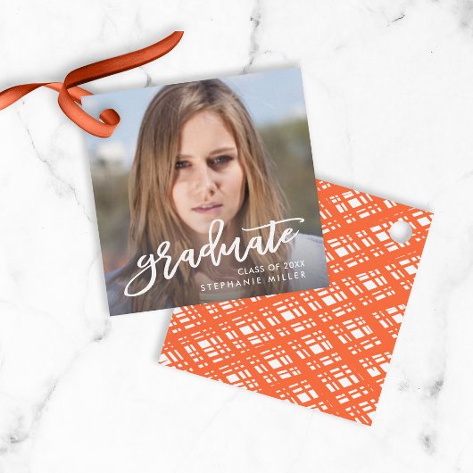 トレンディーブラシスクリプト写真大学院卒業 フェイバータグ