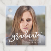 トレンディーブラシスクリプト写真大学院卒業 フェイバータグ (正面)