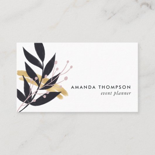 トレンディーブラシストロークのコラージビジネスカード 名刺 (正面)