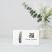 トレンディーブラシストロークのコラージビジネスカード 名刺 (スタンド正面)