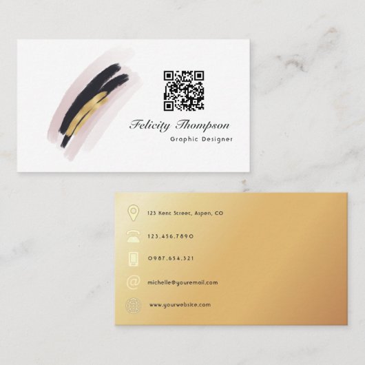 トレンディーブラシストロークのコラージビジネスカード 名刺 (正面/裏面)