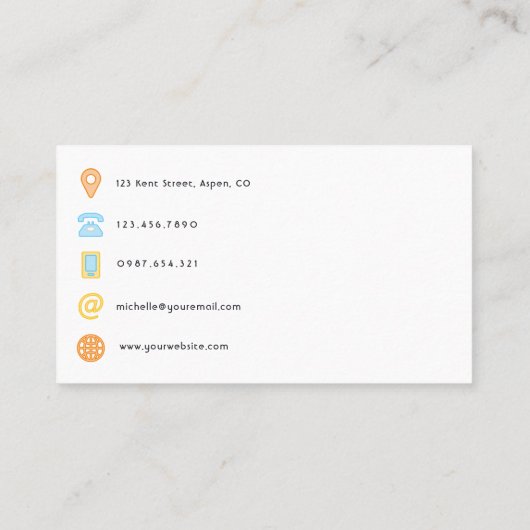 トレンディーブラシストロークのコラージビジネスカード 名刺 (裏面)