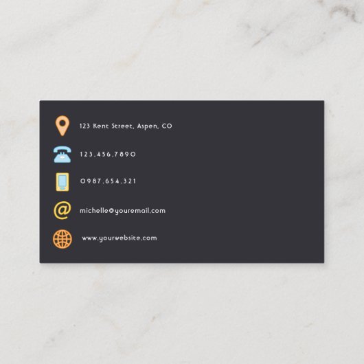 トレンディーブラシストロークのコラージビジネスカード 名刺 (裏面)