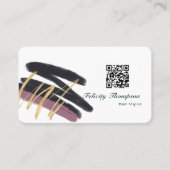トレンディーブラシストロークのコラージュQRコード 名刺 (正面)