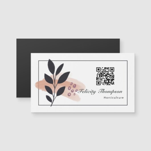 トレンディーブラシストロークコラージュQRコードビジネス (正面/裏面)