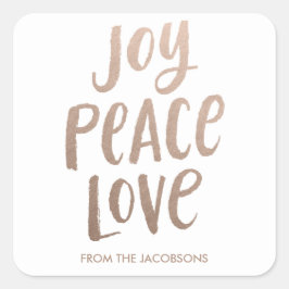 トレンディーブラシレタリングシール – バラ金ゴールド スクエアシール