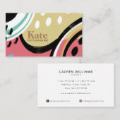 トレンディーブラシ抽象芸術アート 名刺 (正面/裏面)