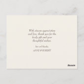 トレンディーブラシ結婚レタリングサンキューカード ポストカード (裏面)