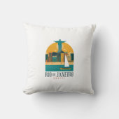 トレンディーブラジルシティリオデジャネイロヴィンテージ クッション (正面)
