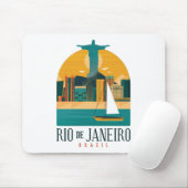 トレンディーブラジルシティリオデジャネイロヴィンテージ マウスパッド (マウス)