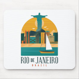 トレンディーブラジルシティリオデジャネイロヴィンテージ マウスパッド