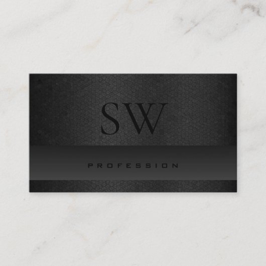 トレンディーブラックとダークグレーの輝くスネークパターン 名刺 (正面)