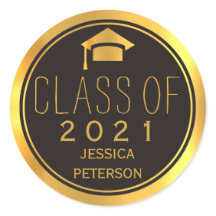 トレンディーブラックと金ゴールド2016年卒業キャップのクラス