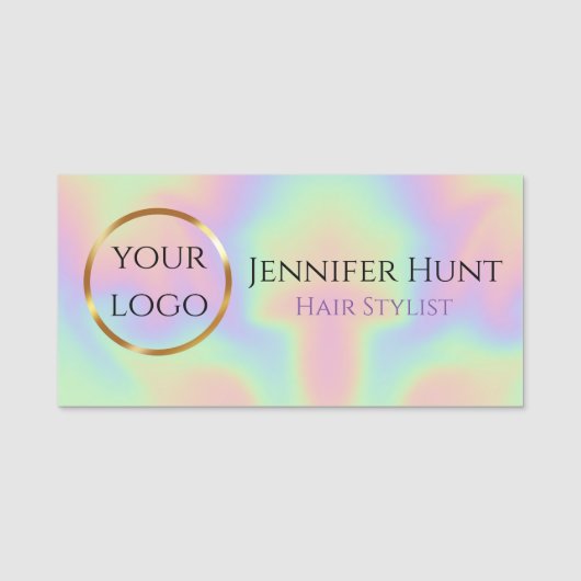 トレンディーブラックと金ゴールド 名札 (正面)