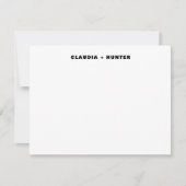 トレンディーブラックはっきりしたタイポグラフィ名フラモダンット ノートカード (正面)