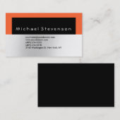 トレンディーブラックオレンジシンプル色のビジネスカード 名刺 (正面/裏面)