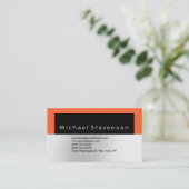 トレンディーブラックオレンジシンプル色のビジネスカード 名刺 (スタンド正面)