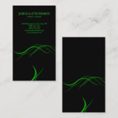トレンディーブラックグリーンカーブミニマリスト 名刺 (正面/裏面)