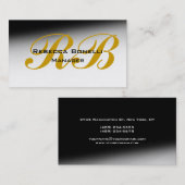 トレンディーブラックグレーイエローモノグラム名刺 名刺 (正面/裏面)