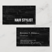 トレンディーブラックグレーウォールブリックモダン美容師 名刺 (正面/裏面)