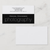 トレンディーブラックグレーストライプのホワイト名刺 名刺 (正面/裏面)