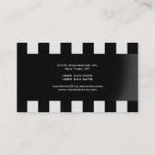 トレンディーブラックグレーパターストライプのン名刺 名刺 (裏面)