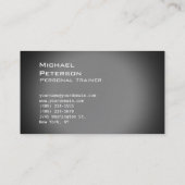 トレンディーブラックグレーフィットネススポーツ名刺 名刺 (裏面)