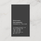 トレンディーブラックグレーフィットネススポーツ名刺 名刺 (裏面)
