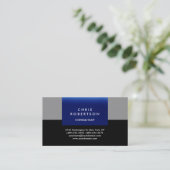 トレンディーブラックグレーブルーストライプズの名刺 名刺 (スタンド正面)