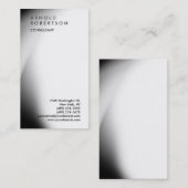トレンディーブラックグレーホワイトモノグラムビジネスカード 名刺 (正面/裏面)
