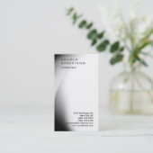 トレンディーブラックグレーホワイトモノグラムビジネスカード 名刺 (スタンド正面)