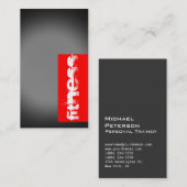 トレンディーブラックグレーレッドフィットネススポーツ名刺 名刺 (正面/裏面)