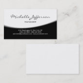 トレンディーブラックグレー手書きスクリプトの名刺 名刺 (正面/裏面)
