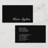 トレンディーブラックグレー美容師名刺 名刺 (正面/裏面)