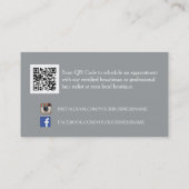 トレンディーブラックシェブロンジグザグモノグラムヘアスタイリスト 名刺 (裏面)