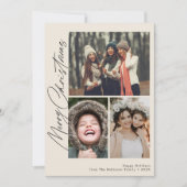 トレンディーブラックスクリプトメリークリスマス シーズンカード (正面)