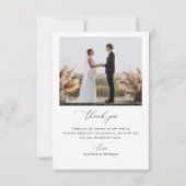 トレンディーブラックスクリプ結婚トarchの写感謝してい真 サンキューカード (裏面)