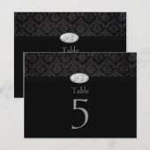 トレンディーブラックダマスダイヤ結婚モンドのテーブルカード ポストカード (正面/裏面)