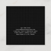 トレンディーブラックチェックモダンミニマルプロフェッショナル スクエア名刺 (裏面)