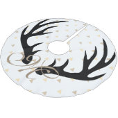 トレンディーブラックディア〔雄ジカの〕枝角金ゴールド紙吹雪モノグラム ブラッシュドポリエステルツリースカート (アングル)