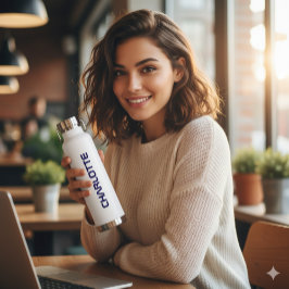 トレンディーブラックネームスクリプトカスタム ウォーターボトル